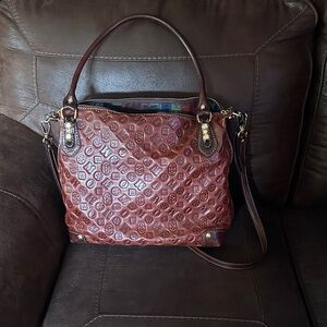Marino Orlandi Embossed Brown Tote